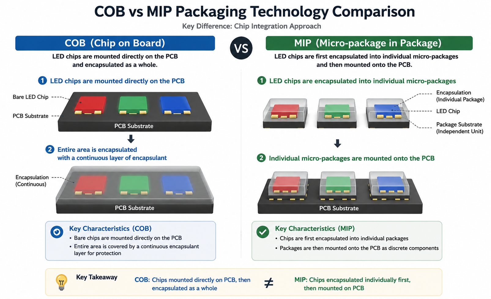 COB VS MIP Packaging Technology Comparison COB VS MIP Packaging Technology Comparison