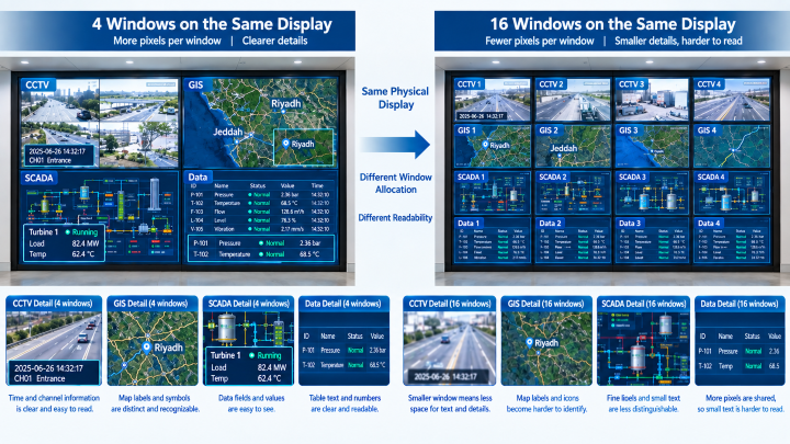 Multi-Window Layout and Pixel Allocation 